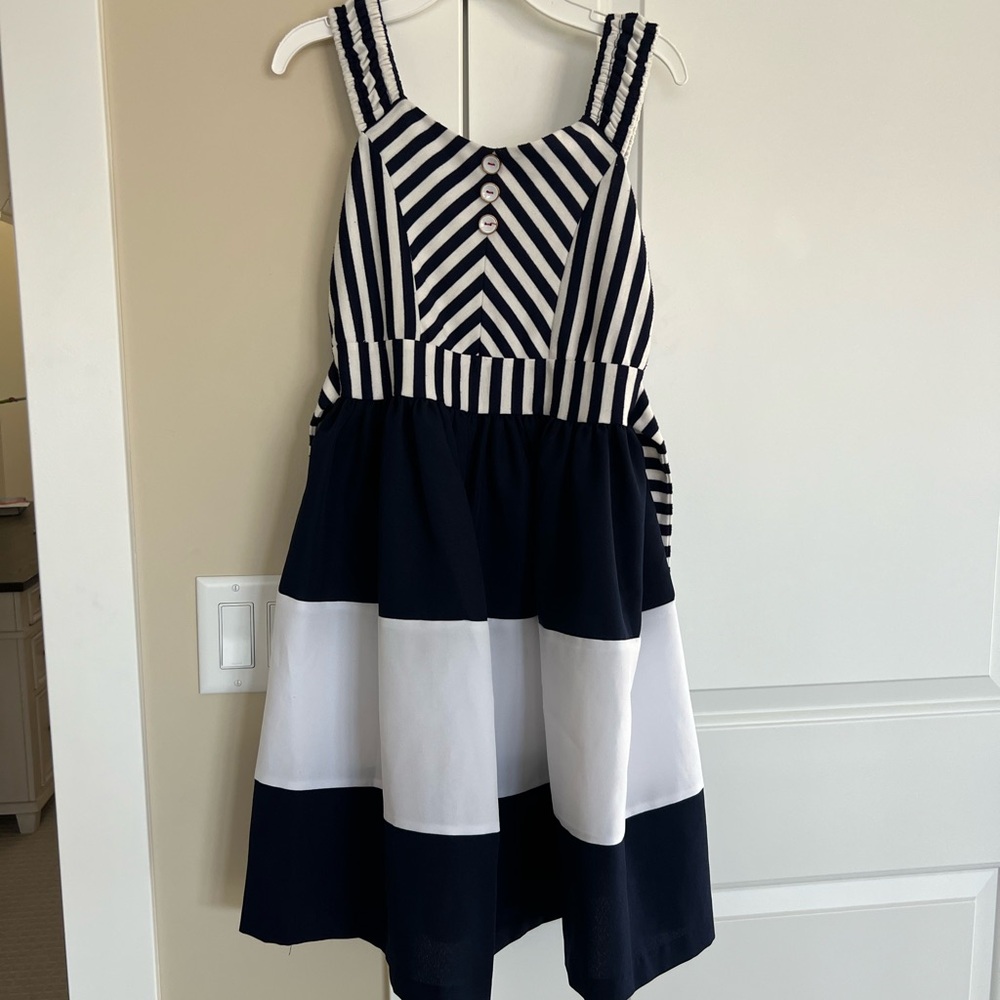 Bonnie Jean Black and White Sleeveless Sundress